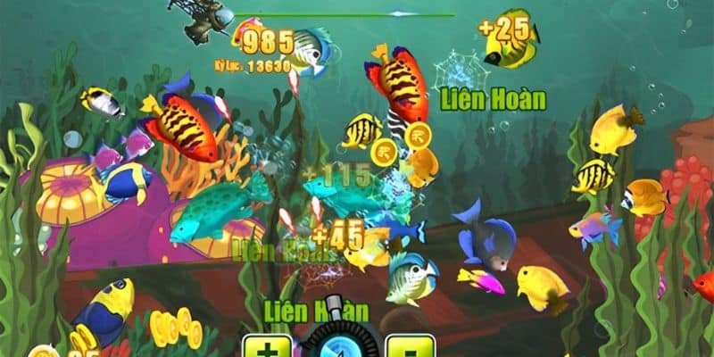 Người chơi bắn cá ăn xu trên máy tính có nhiệm vụ tiêu diệt mục tiêu để nhận xu thưởng